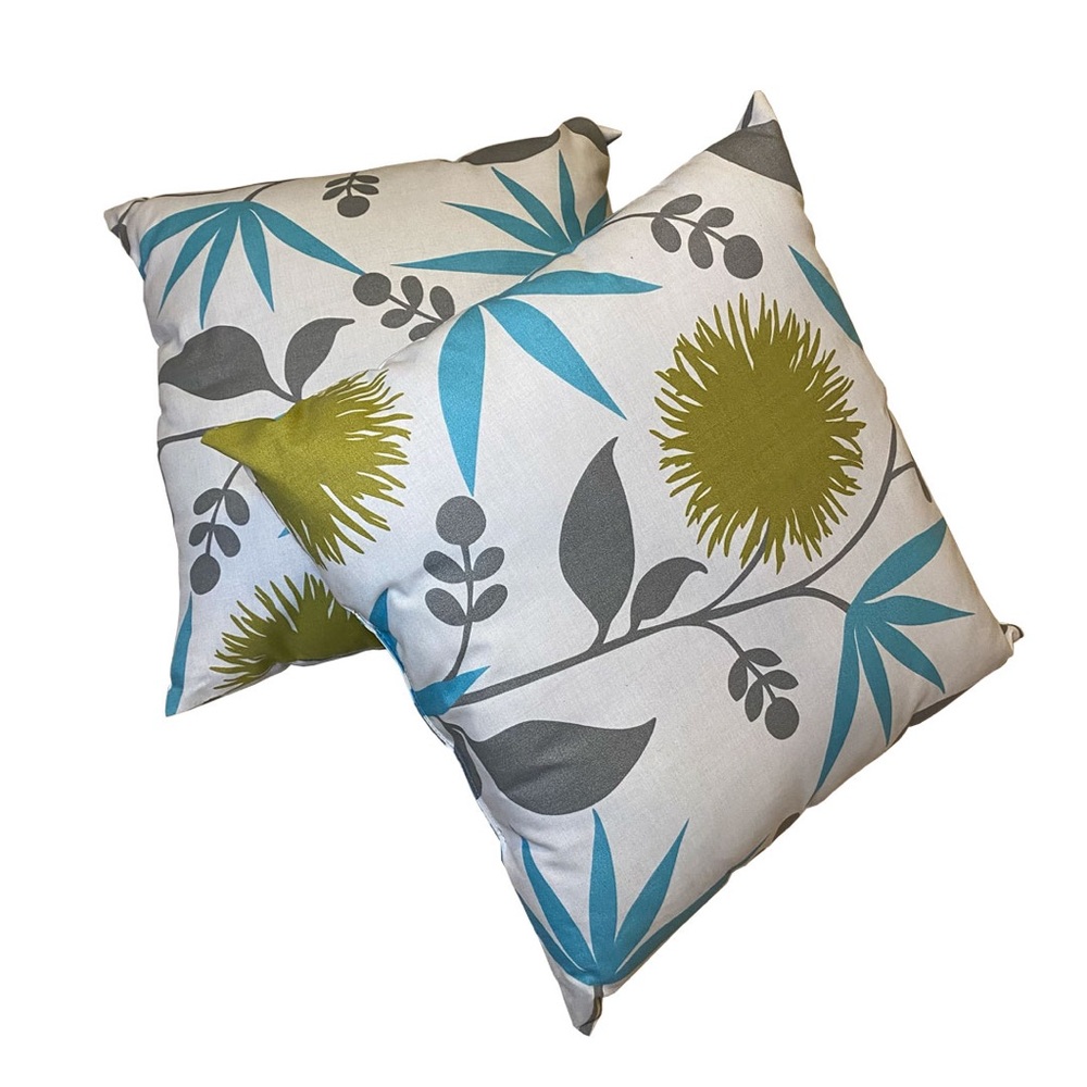 Two Tropical Decorative Couch Accent Pillows